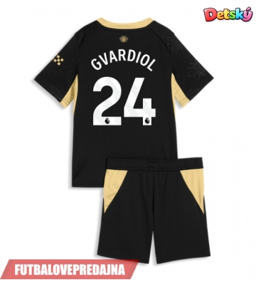 Lacne Dětský Futbalové dres Manchester City Josko Gvardiol #24 2026-27 Krátky Rukáv - Preč (+ trenírky)